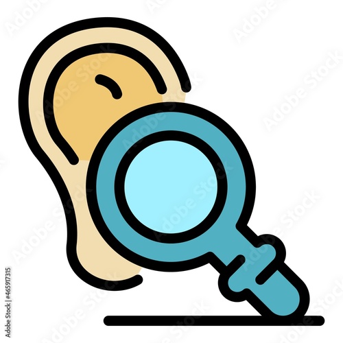 Inspector audit icon. Outline inspector audit vector icon color flat isolated