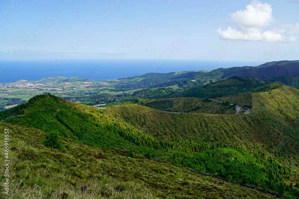 amazing mountain landscape on azores islands