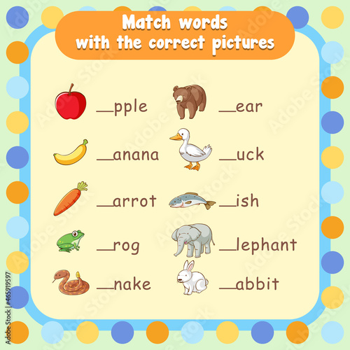 Fill in the missing letter worksheet template