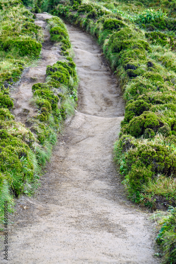 muddy path on cidade lakes on the azores islands muddy path on cidade lakes on the azores islands