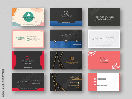 Abstract Business Card Or Horizontal Template Set For Publishing.