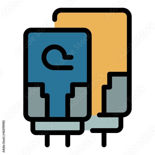 Multimedia radio piece icon. Outline multimedia radio piece vector icon color flat isolated