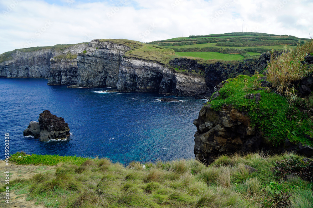 natural green scenery on the azores islands