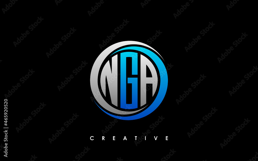 NGA Letter Initial Logo Design Template Vector Illustration