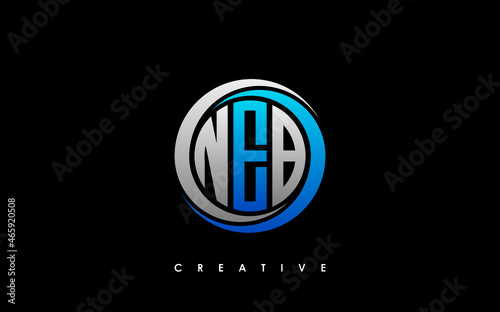 NEB Letter Initial Logo Design Template Vector Illustration