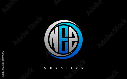 NEZ Letter Initial Logo Design Template Vector Illustration