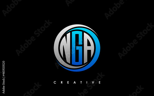 NGA Letter Initial Logo Design Template Vector Illustration photo