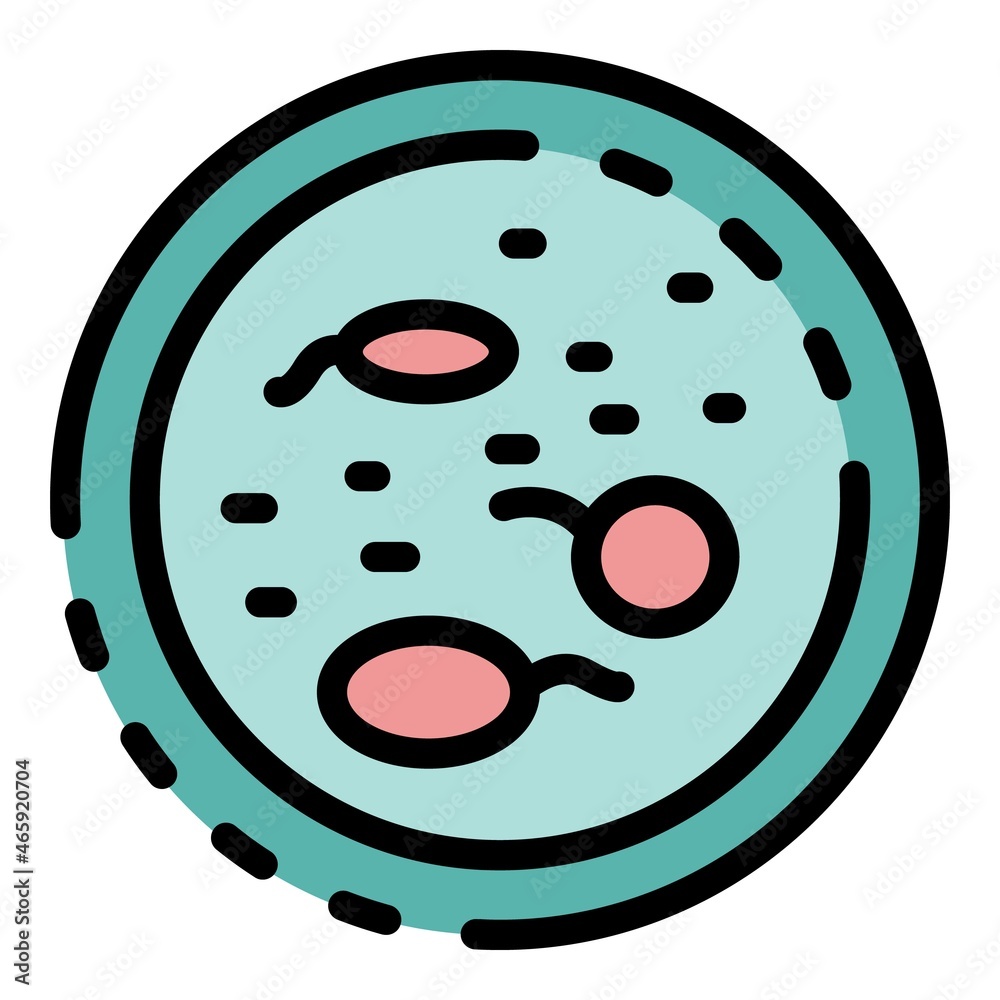 Fototapeta premium Cells in petri icon. Outline cells in petri vector icon color flat isolated