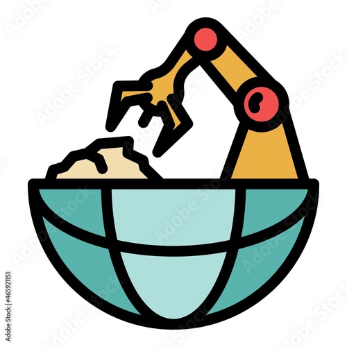 Robotic future icon. Outline robotic future vector icon color flat isolated