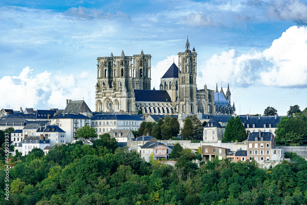 Cathedral in Laon, the medieval city and ancient capital of France