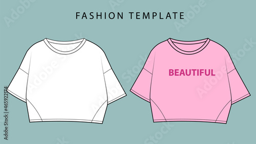 set crop top front and back view