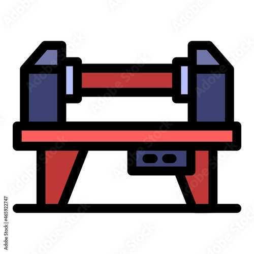 Industrial milling machine icon. Outline industrial milling machine vector icon color flat isolated
