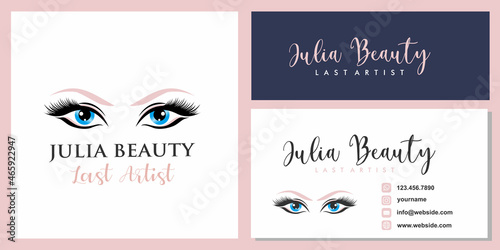 Luxury beauty eyelashes extension logo 