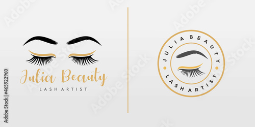 Luxury beauty eyelashes extension logo 