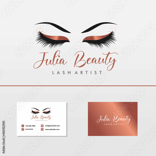 Luxury beauty eyelashes extension logo 