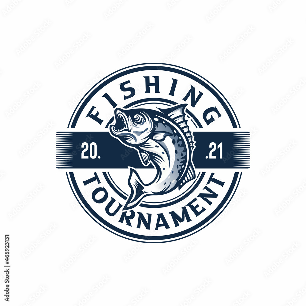 Fishing tournament logo Vector template Fishing tournament logo Vector template