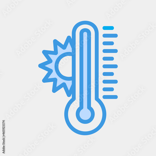 Temperature icon vector illustration in blue style about summer, use for website mobile app presentation