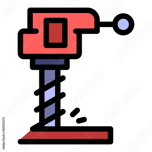 Building milling machinery icon. Outline building milling machinery vector icon color flat isolated
