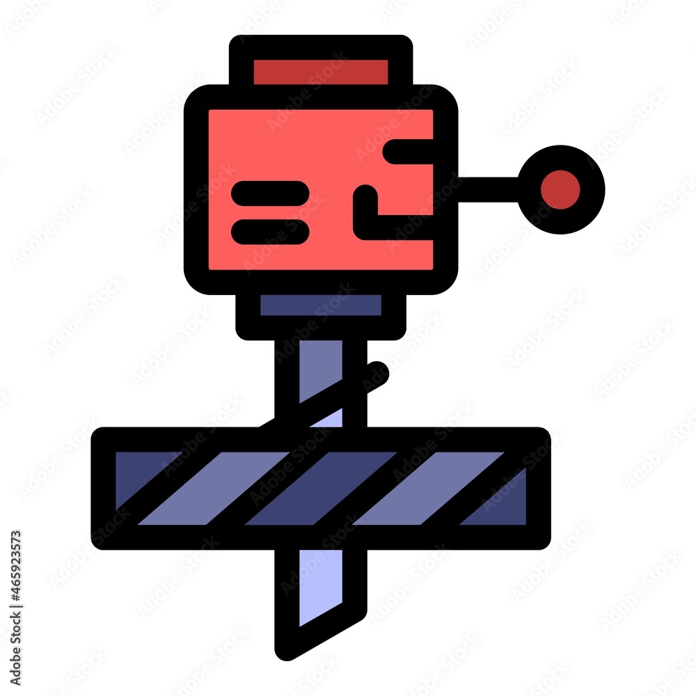 Transport milling machine icon. Outline transport milling machine vector icon color flat isolated Transport milling machine icon. Outline transport milling machine vector icon color flat isolated