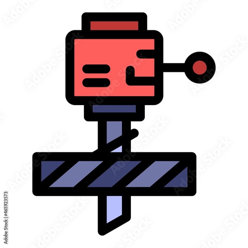 Transport milling machine icon. Outline transport milling machine vector icon color flat isolated