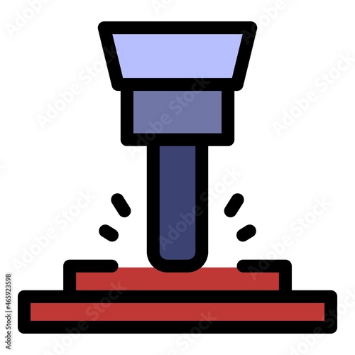 Trailer milling machine icon. Outline trailer milling machine vector icon color flat isolated