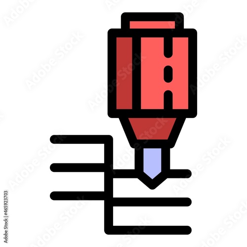 Planer milling machine icon. Outline planer milling machine vector icon color flat isolated
