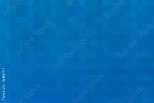 Blue background. Geometric texture from blue squares. Abstract pattern of square pixels. A backing of mosaic squares. Blue backdrop for branding, calendar, poster, card, banner, cover, header for web