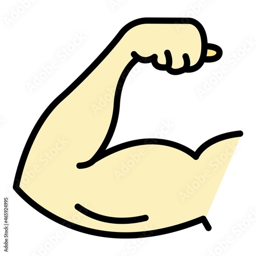 Man biceps icon. Outline man biceps vector icon color flat isolated