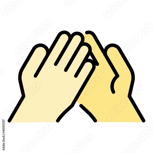 Handshake wrestle icon. Outline handshake wrestle vector icon color flat isolated