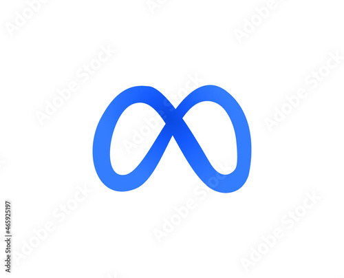 infinity symbol blue- meta - gradient standard - isolated - vector illustration
