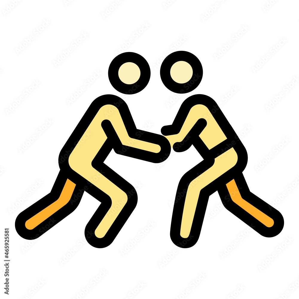 Greco-roman wrestling procedure icon. Outline greco-roman wrestling procedure vector icon color flat isolated Greco-roman wrestling procedure icon. Outline greco-roman wrestling procedure vector icon color flat isolated
