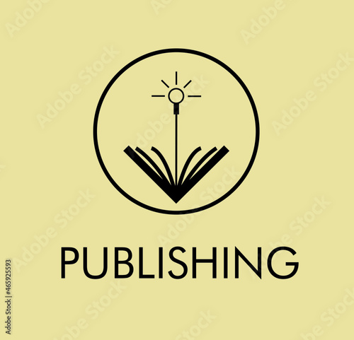 simplistic line art publishing vector logo desing