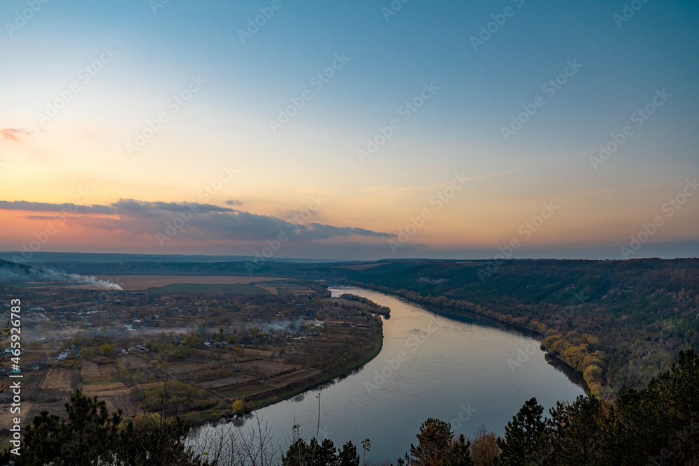 autumn landscape of the Dniester river