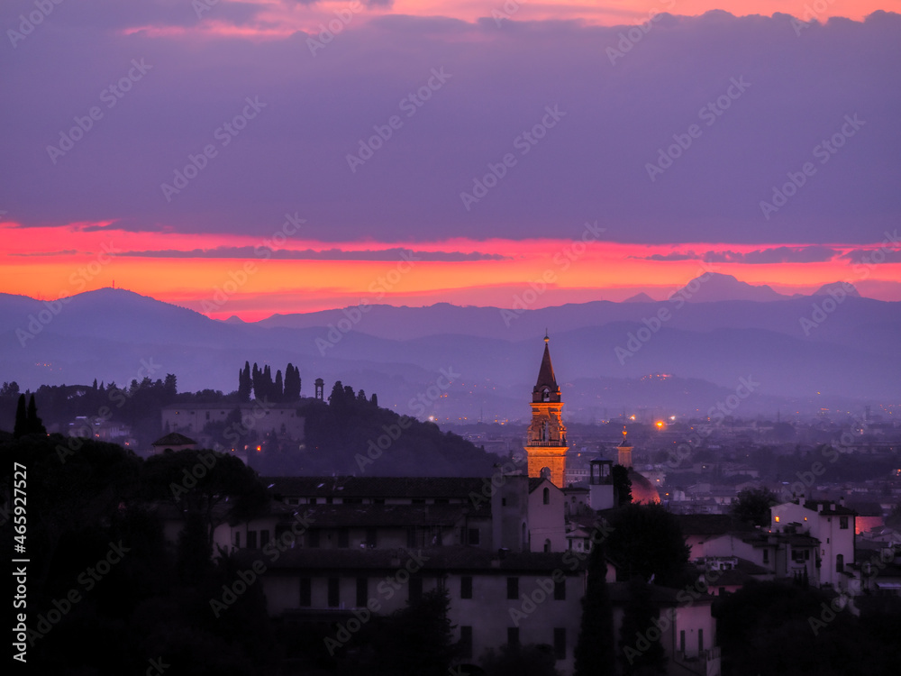 Florence at sunset, nature view