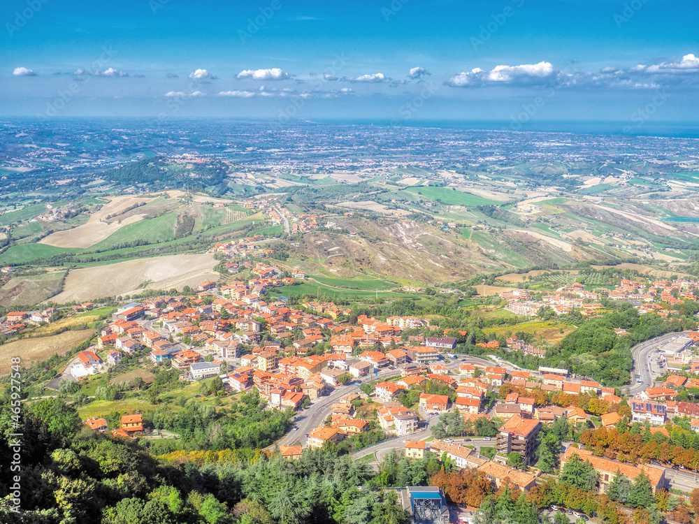 San Marino city view from above during the day