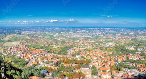 San Marino city view from above during the day