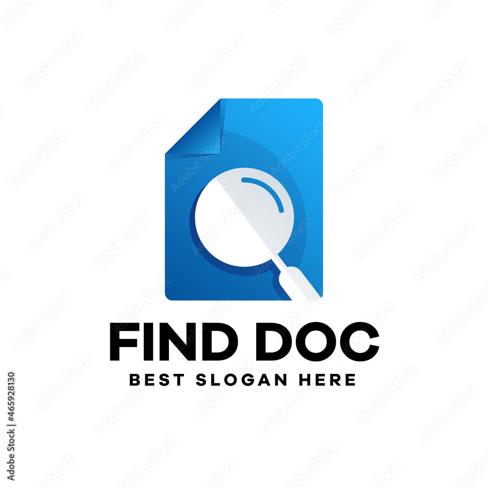 Find Document Gradient Logo Design Find Document Gradient Logo Design