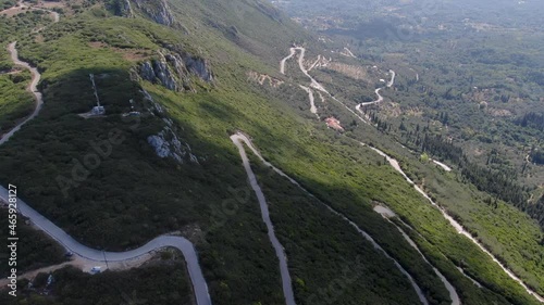 Aerial view from  mountain in corfu island in greece in the summer photo