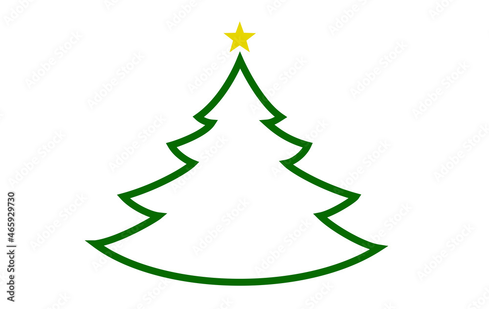 Obraz premium Christmas tree outline with comet