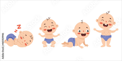 Cartoon Drawing Of A  Newborn Baby Character