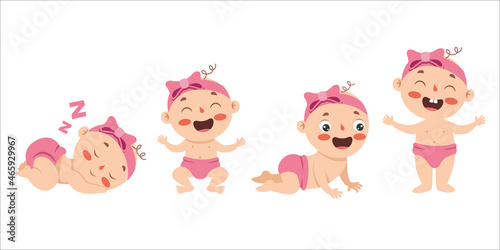 Cartoon Drawing Of A  Newborn Baby Character