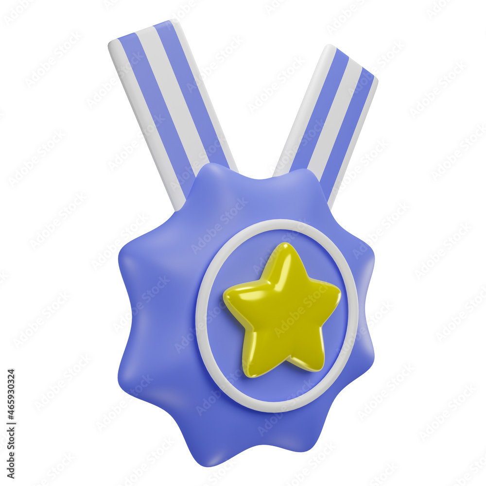 3d rendering Star medal icon 3d rendering Star medal icon
