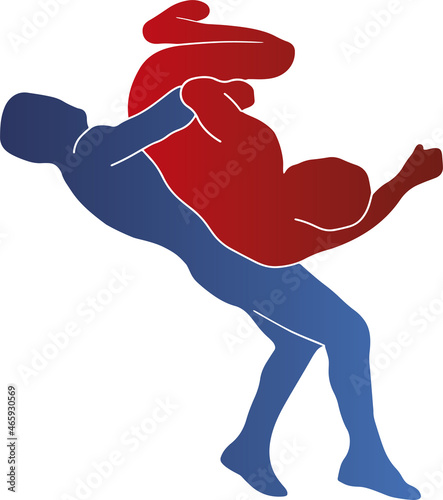 Wrestling Throw Logo Symbol Isolated Illustration