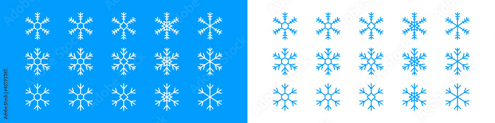 Snowflakes icons set. Winter or Christmas decoration elements. Illustration Snowflakes icons set. Winter or Christmas decoration elements. Illustration