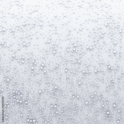 White surface filled with water droplets. 