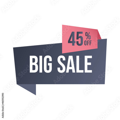 Promotion label 45% off big sale