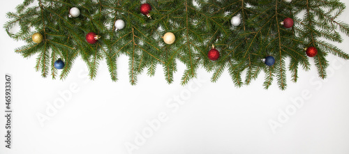 Fotografia christmas tree branches on the white