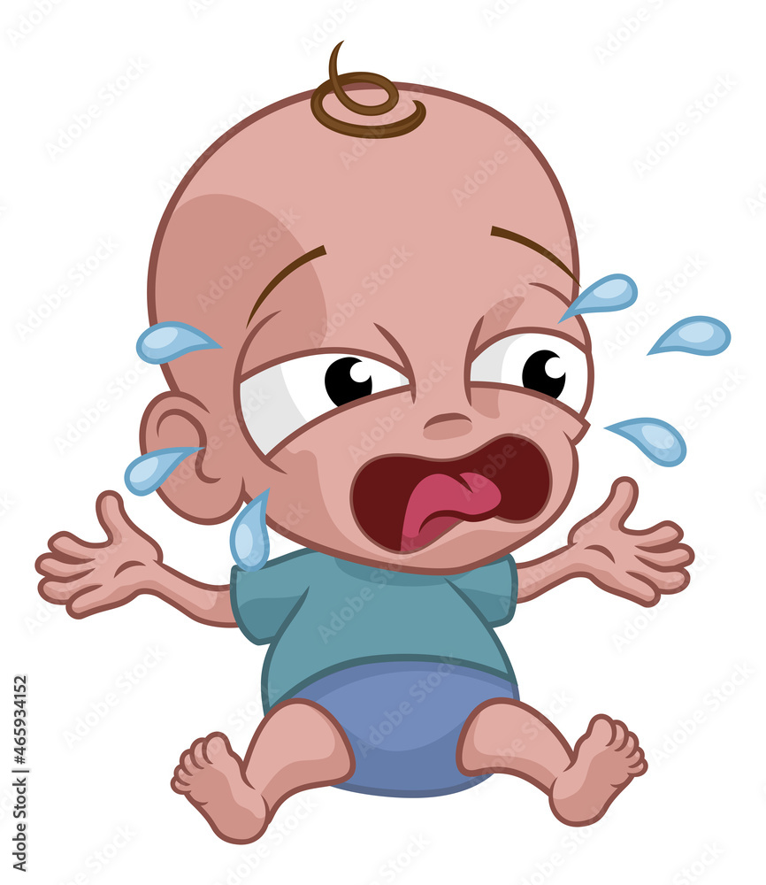 Obraz premium Cute Crying Baby Infant Child Cartoon Character