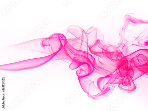 art of pink smoke abstract on white background. movement of ink color