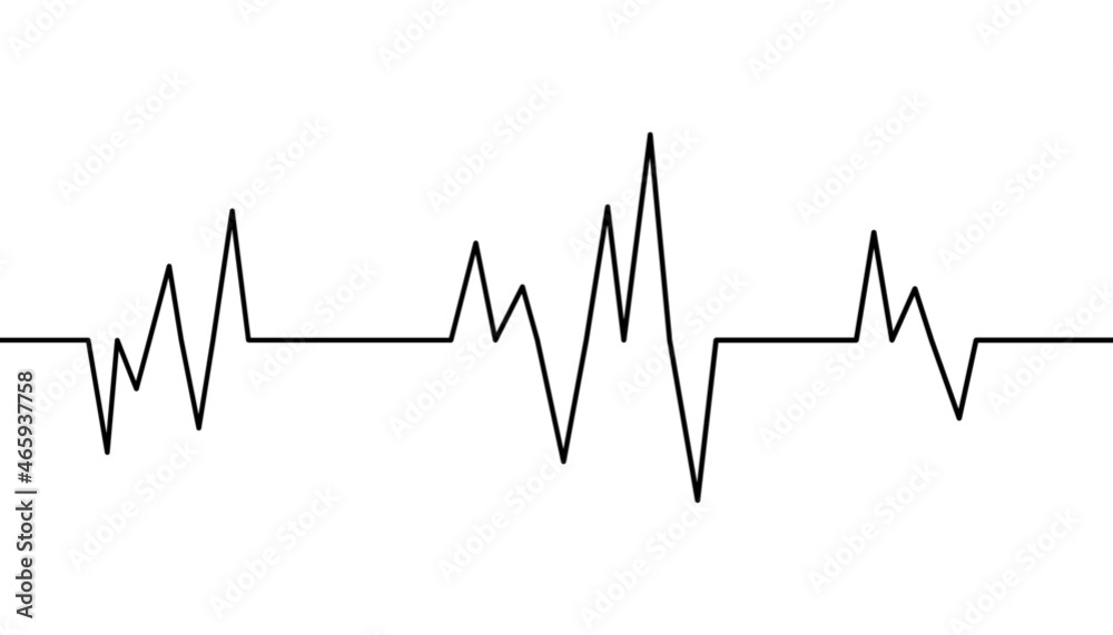Heartbeat waves. Vector illustration on a white background.